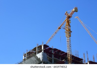 Machinery Crane Working Construction Site Building Stock Photo ...