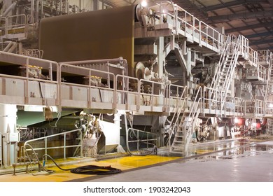 The Machinery In A Paper Mill Plant.