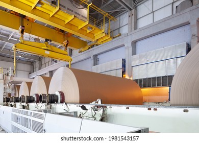 The machinery in a paper mill plant. - Shutterstock ID 1981543157