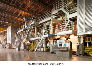 The Machinery In A Paper Mill Plant.