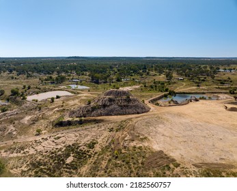 Machinery Working Industrial Sapphire Mine Site At Rubyvale In Central Queensland Australia.