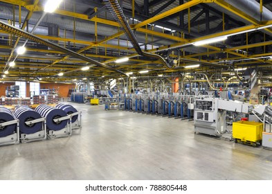 machines of a large printing plant - printing of daily newspapers - Shutterstock ID 788805448