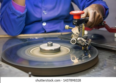 Machines to polish diamonds, grading diamonds, african woman working. In Africa , Botswana - Shutterstock ID 1437898328