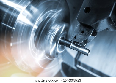 Machining parts on a lathe. A vice clamp the workpiece, which sharpens the cutter.