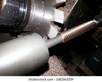 Machining Process Cutting Wormgear Manufacturing Closeup Stock Photo ...