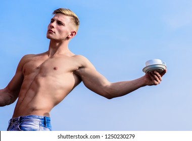 Macho Muscular Chest Naked Torso Hold Foto Stock Shutterstock