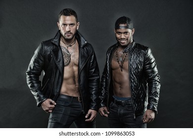 Leather muscle men