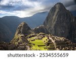 Machu Picchu, Incas Empire Lost Capital City, Ancient Temple Ruins in Andes Sacred Valley, Huayna Picchu Mountain Peak, Unesco World Heritage site, Peru, South America