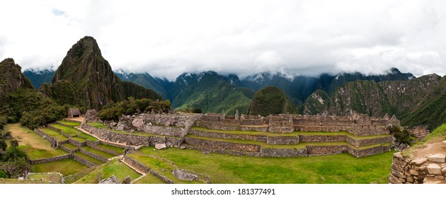 Machu Picchu The Main Square With The Group Of The Three Doorways 