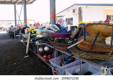 Mackay, Queensland, Australia - 03 Dec 2021; Fishing Tackle And Boating Items Being Recycled At A Dump Shop Run By A Not For Profit Charity.