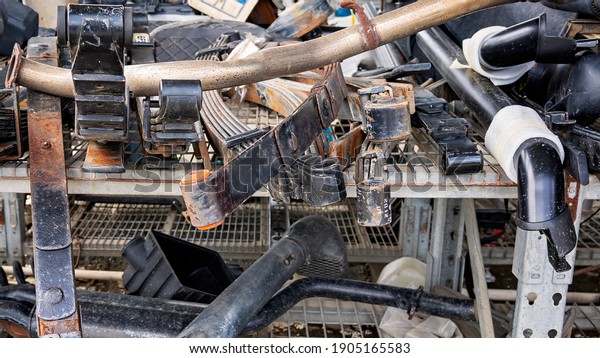 Mackay, Queensland, Australia - January\
2021: Car parts for sale at the local tip\
shop