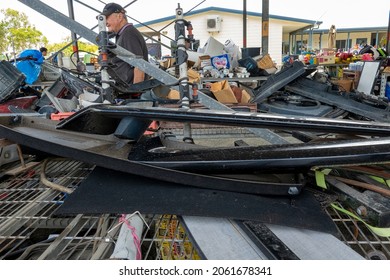 Mackay, Queensland, Australia - October 2021: Junk For Sale At Local Not-for-profit Charity Tip Shop