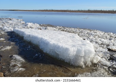 Mackenzie River Breakup With Razor-sharp Candle Ice