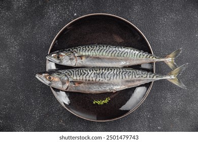 mackerel raw fresh fish seafood fresh meal food snack on the table copy space food background rustic top view keto or paleo diet Pescetarian - Powered by Shutterstock