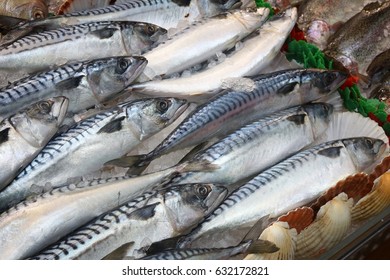 Mackerel - Seafood Shopping At A Market Place In Leeds, UK.