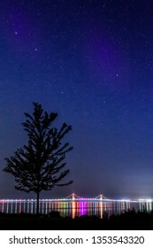 Mackinac Bridge At Night