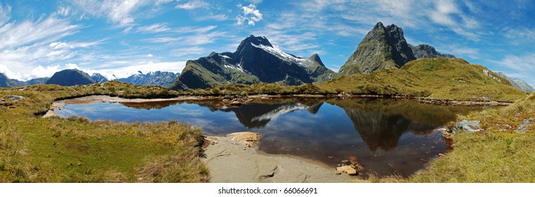 Mackinnon Pass Panorama, Milford Track, New Zealand