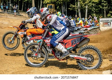 MACKOVCI, SLOVENIA - September 11, 2021: Motocross Start At Slovenian State MX Championship