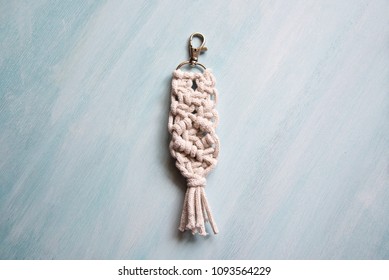 Macrame, Key Chain, White