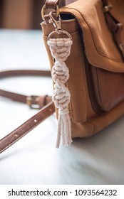 Macrame, Key Chain, White