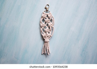 Macrame, Key Chain, White