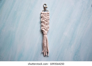 Macrame, Key Chain, White