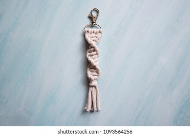 Macrame, Key Chain, White