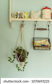 Macrame Plantpot Hanging At Home