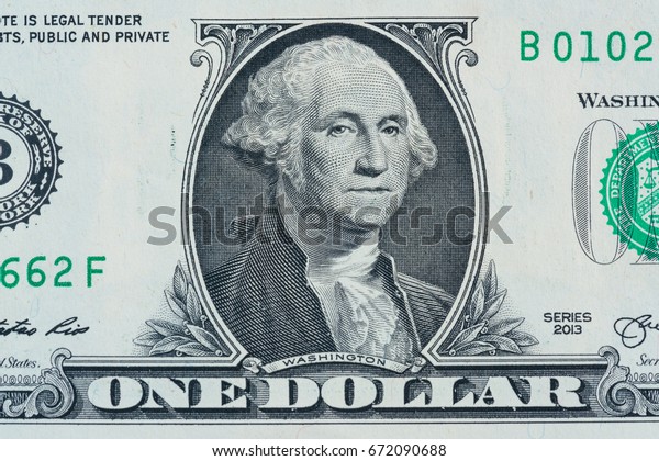 ジョージ ワシントンのポートレートを持つ1ドル紙幣のマクロ の写真素材 今すぐ編集