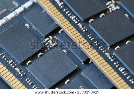 a macro of 2 DIMMS computer memory