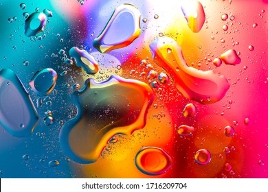 Macro abstract background of multicolored oil and water drops - Powered by Shutterstock