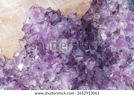 A macro of amethyst crystals