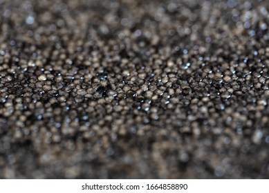 Macro Background Of Black Surgeon Or Beluga Caviar