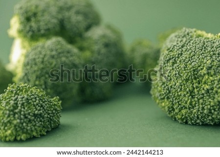 Macro background of broccoli, copy space.