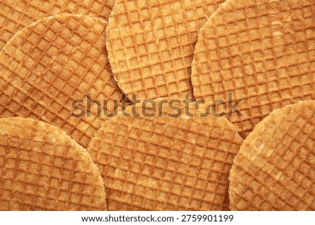 Macro Background of Waffle Texture from a Stroopwafel. Dutch waffles Stock photo © 