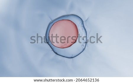 Macro close up of soap bubbles look like scientific image of embryo cells division process, Concept of cell divides into two cells