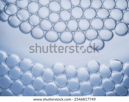 Macro close up of soap bubbles look like scientific image of cell and cell membrane