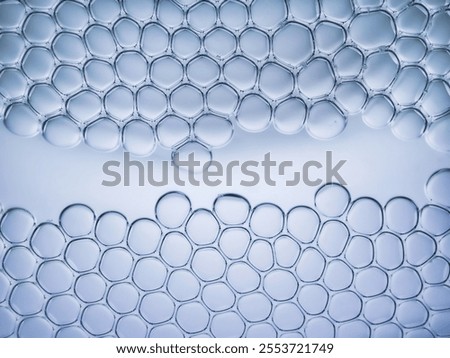 Macro close up of soap bubbles look like scientific image of cell and cell membrane	