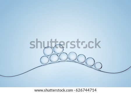 Macro close up of soap bubbles look like scientific image of cell and cell membrane