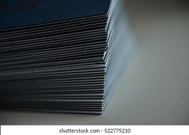 Macro Close Up Stack Of Business Cards