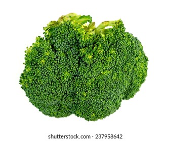 Macro closeup of broccoli floret isolated on white - Shutterstock ID 237958642