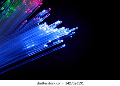 Macro Closeup Fiber Optic Cable Wire  