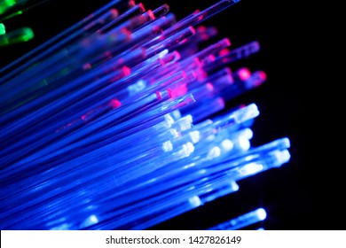 Macro Closeup Fiber Optic Cable Wire  