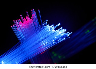 Macro Closeup Fiber Optic Cable Wire  