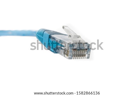 macro closeup of a Local Area Network LAN RJ45 plug