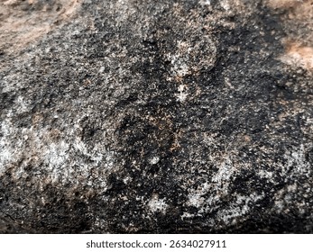 Macro close-up showcases intricate patterns and textures on a weathered, abstract stone surface.
