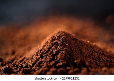 Macro Coffee Ground. Coffee Particles Are Mainly Used For Making Cold Brew Beverages