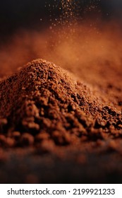 Macro Coffee Ground. Coffee Particles Are Mainly Used For Making Cold Brew Beverages