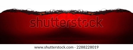 Macro cola background on white background,Macro cola background on white background, side view background of refreshing cola soda with air bubbles isolated on white.