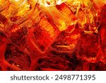 Macro cola background,Background of cola with ice and bubbles. Side view background of refreshing cola flavored soda with carbonated with vintage tone,Thailand, Turkey - Middle East, Cola, Soda, Bubbl